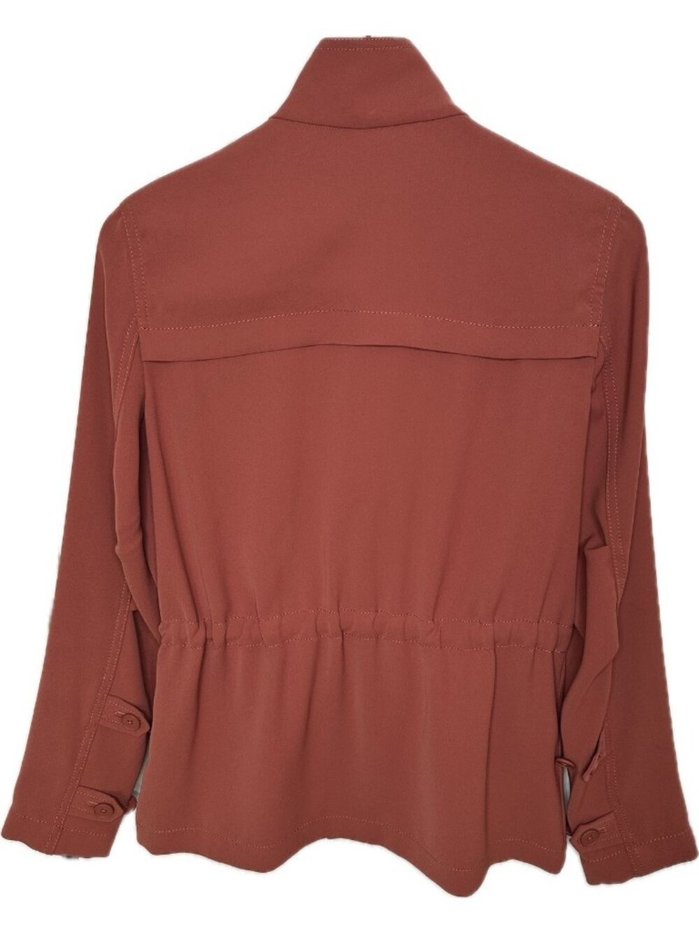 Banana Republic Utility Jacket Women’s XS Rust Orange lightweight cargo zip - Picture 3 of 10